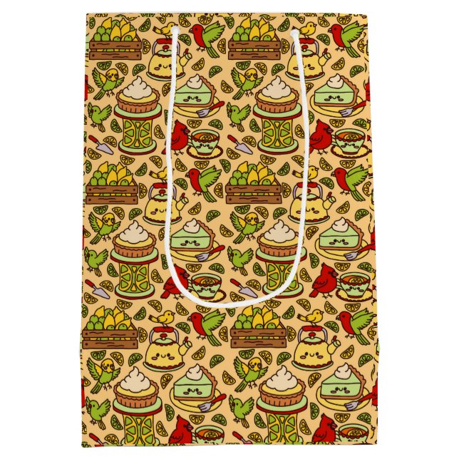 Sacola Para Presentes Média Lemon & Lime Twitter pattern (Verso)