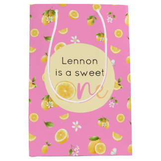 Sacola Para Presentes Média Lemon Sweet One Birthday