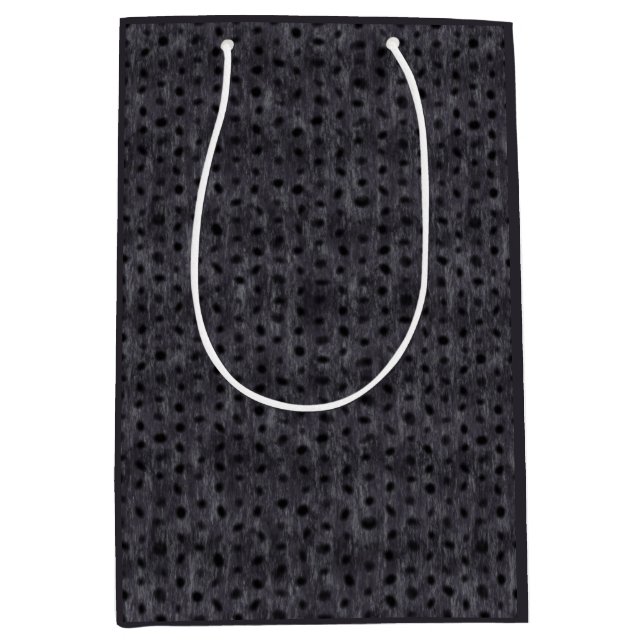 Sacola Para Presentes Média Leopardo Cinzento    (Frente)