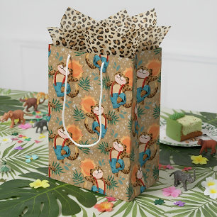 Sacola Para Presentes Média Leopardo das folhas  