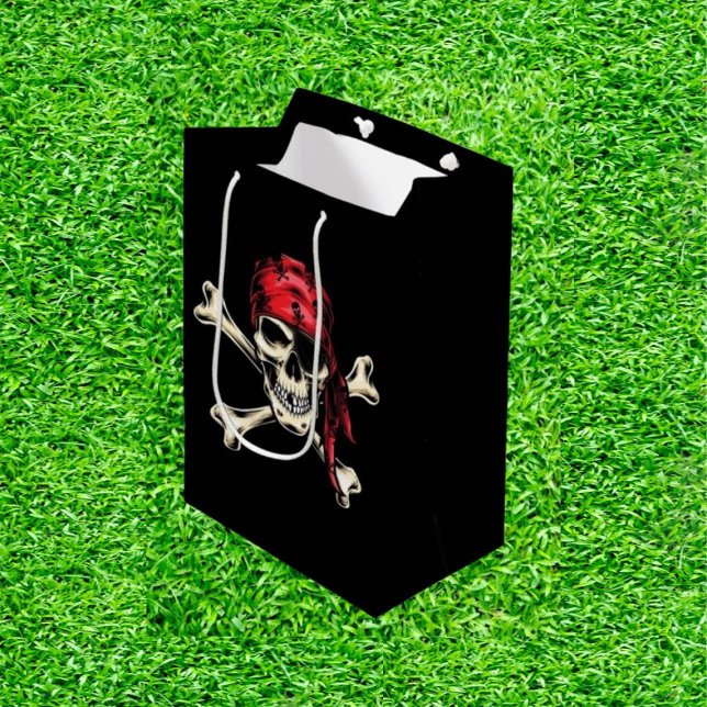 Sacola Para Presentes Média Libere o seu pirata interior no verde (Swing in Style: Perfect Pirate Gifts for Every Golfer's Birthday!)