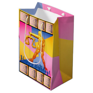 Sacola Para Presentes Média Libra - Feliz Aniversário - Saco Média do Presente