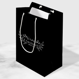 Sacola Para Presentes Média Líderes Negros Elegantes, Maçãs de Bridesmaids 