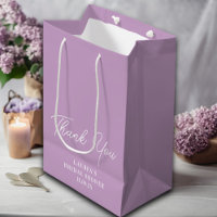 Lilac Roxo Minimalista Saquinho de Obrigado Chá de