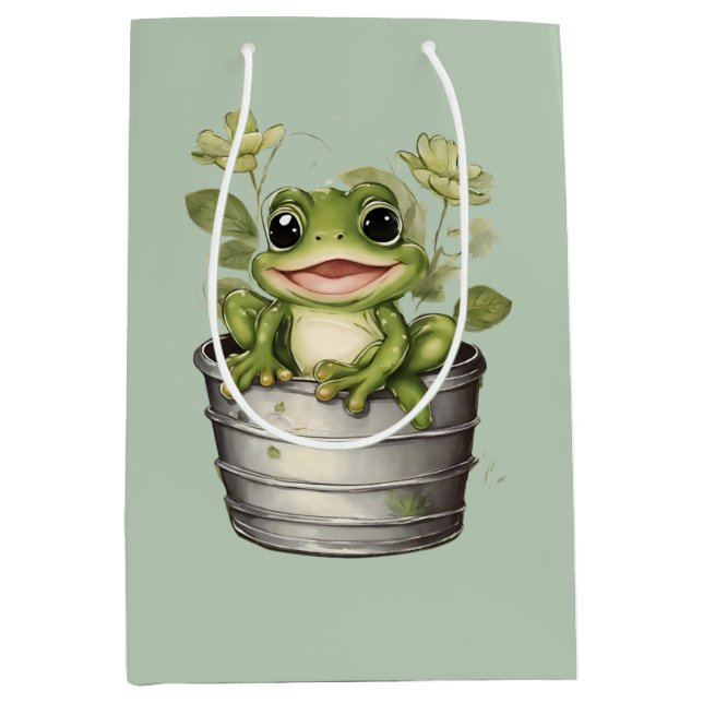 Sacola Para Presentes Média Lily Pads da Vida (Frente)