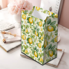 Sacola Para Presentes Média Limão-Blossomo-do-Mediterrâneo Citrus