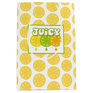 Sacola Para Presentes Média Limão de limão - Saco de presente de Fruta laran