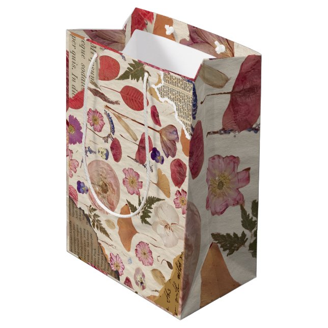 Sacola Para Presentes Média Linda Floral Pressa (Verso inclinado)