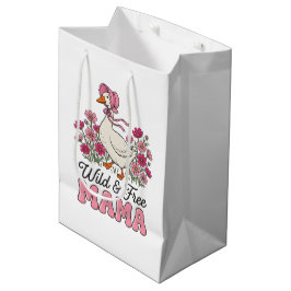 Sacola Para Presentes Média Linda selvagem grátis Mamãe Dia das Mães 