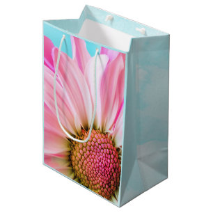 Sacola Para Presentes Média Lindo Flor Rosa Fechar Foto