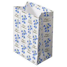 Sacola Para Presentes Média Lindos Bluebells Branco