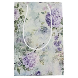 Sacola Para Presentes Média Lindos Flores de Rosa Lavanda Creme para Chá de No