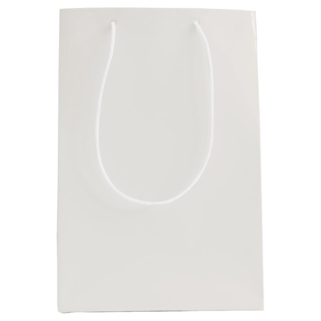 Sacola Para Presentes Média Linen Branco, Esbranquiçado (Frente)