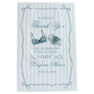 Sacola Para Presentes Média Lingerie Azul Favor de Festa de Despedida de Solte