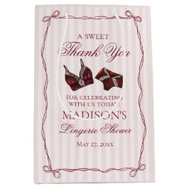 Sacola Para Presentes Média Lingerie Borgonha Favor para Festa de Despedida de