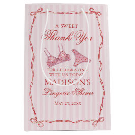 Sacola Para Presentes Média Lingerie Cor-de-Rosa e Vermelho em Formato de Cora