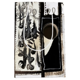 Sacola Para Presentes Média Linguagem da Cidade em Preto e Branco