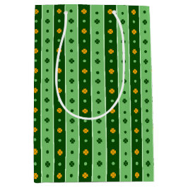 SACOLA PARA PRESENTES MÉDIA LINHAS DE GREEN & ORANGE IRISH SHAMROCKS
