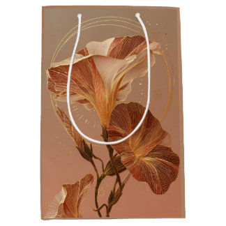 Sacola Para Presentes Média Lírio Calla Laranja Queimado Botânico
