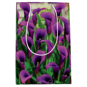 Sacola Para Presentes Média Lírios de Calla Roxos