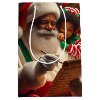 Sacola Para Presentes Média Lista de Natal