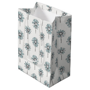 Sacola Para Presentes Média Listra de Margarida Pastel em Arte Linear