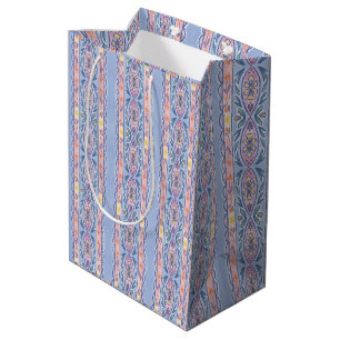 Sacola Para Presentes Média Listra Floral de Primavera