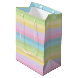 SACOLA PARA PRESENTES MÉDIA LISTRAS AZUL VERDE AMARELO ROSA ROXO PASTEL