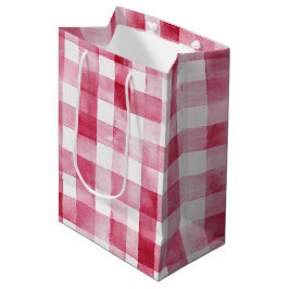 Sacola Para Presentes Média Listras Brancas Rosa de Aniversário