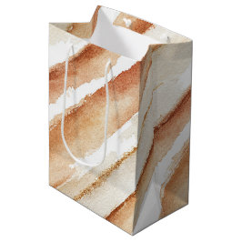 Sacola Para Presentes Média Listras de Aniversário de Latte de Pêssego e Abóbo