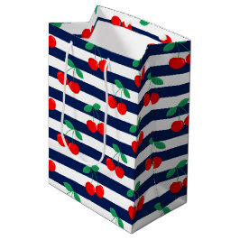 Sacola Para Presentes Média Listras de Cereja – Presente e Decoração de Frutas