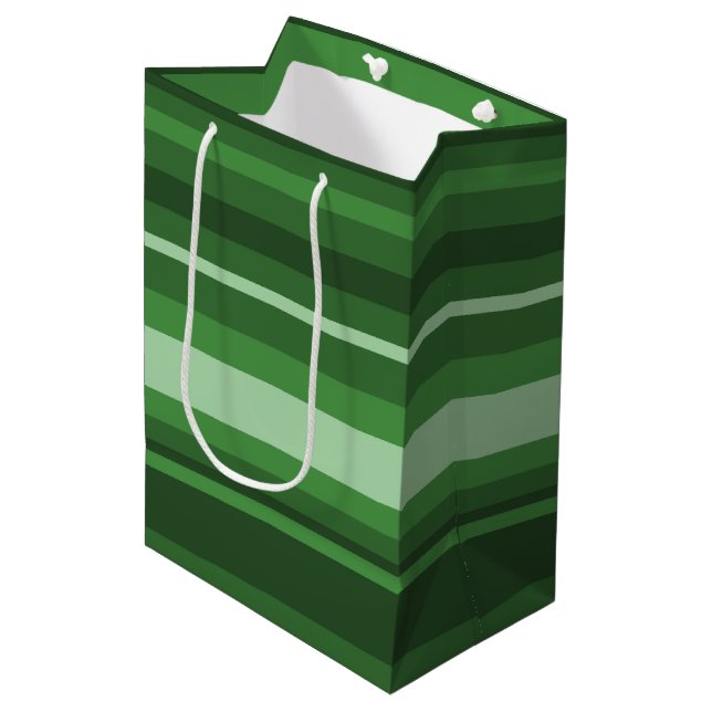 Sacola Para Presentes Média Listras verdes (Frente inclinada)