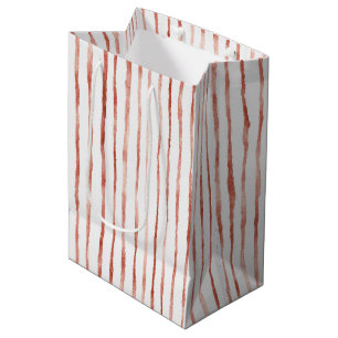 Sacola Para Presentes Média Listras Vermelhas de Aniversário