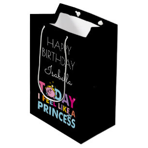 Sacola Para Presentes Média Little Miss Princesa Sinto-Me Como Uma Princesa