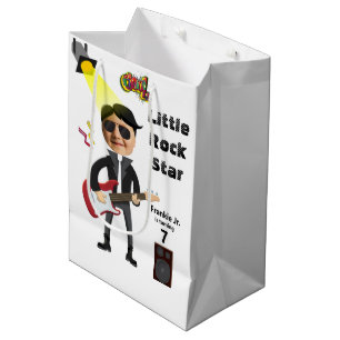 Sacola Para Presentes Média Little Rock Star Kids 🎸 Campeão 🤣 Violão