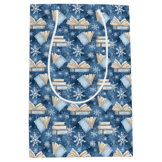 Sacola Para Presentes Média Livros de Leitura de Natal (Frente)