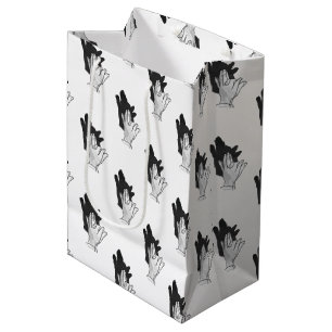 Sacola Para Presentes Média Lobo da silhueta da mão
