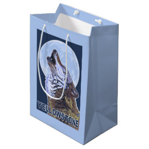 Sacola Para Presentes Média Lobo de YellowstoneHowling