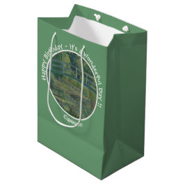 Sacola Para Presentes Média Lodo de Água-Lily de Monet e artigos do Partido da