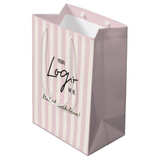 Sacola Para Presentes Média Logotipo da Cute Stripes Bakery Cafe Assado Com Am