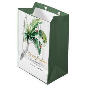 Sacola Para Presentes Média Logotipo de negócios de árvore de palmeira Natal F