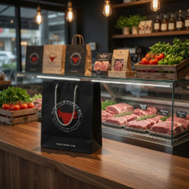 Sacola Para Presentes Média Logotipo de Negócios de Carne Premium Fresca da Fa