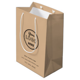 Sacola Para Presentes Média Logotipo de Promo Rústico Minimalista de Marcação 