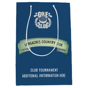 Sacola Para Presentes Média Logotipo do Torneio de Golfe do Clube / Corporativ