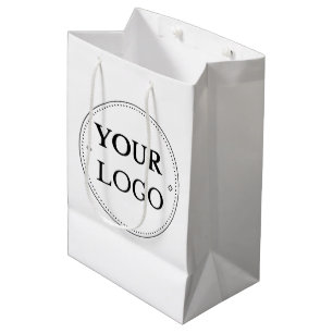 Sacola Para Presentes Média Logotipo Empresa Negócios Marca Corporativa
