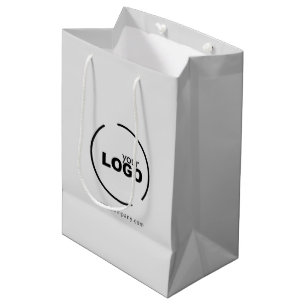 Sacola Para Presentes Média Logotipo Empresarial Moderno Profissional Cinza