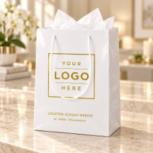 Logotipo Empresarial Personalizado Branco Dourado
