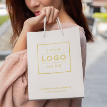 Logotipo Empresarial Personalizado Branco Dourado