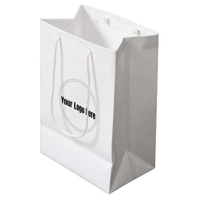 Sacola Para Presentes Média Logotipo Personalizado (Frente inclinada)