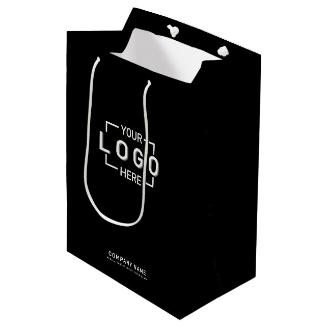 Sacola Para Presentes Média Logotipo personalizado (Frente inclinada)